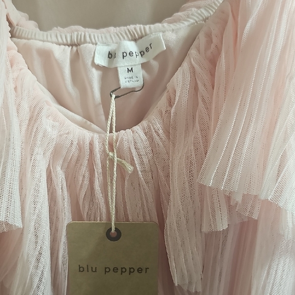 Blu Pepper Pink Ruffle Blouse - Picture 2 of 4